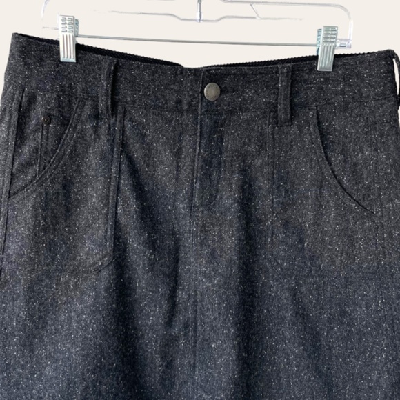 WOOLRICH Charcoal Grey Wool Blend Tweed woodlyn A-Line Skirt Size 12 - Picture 3 of 10